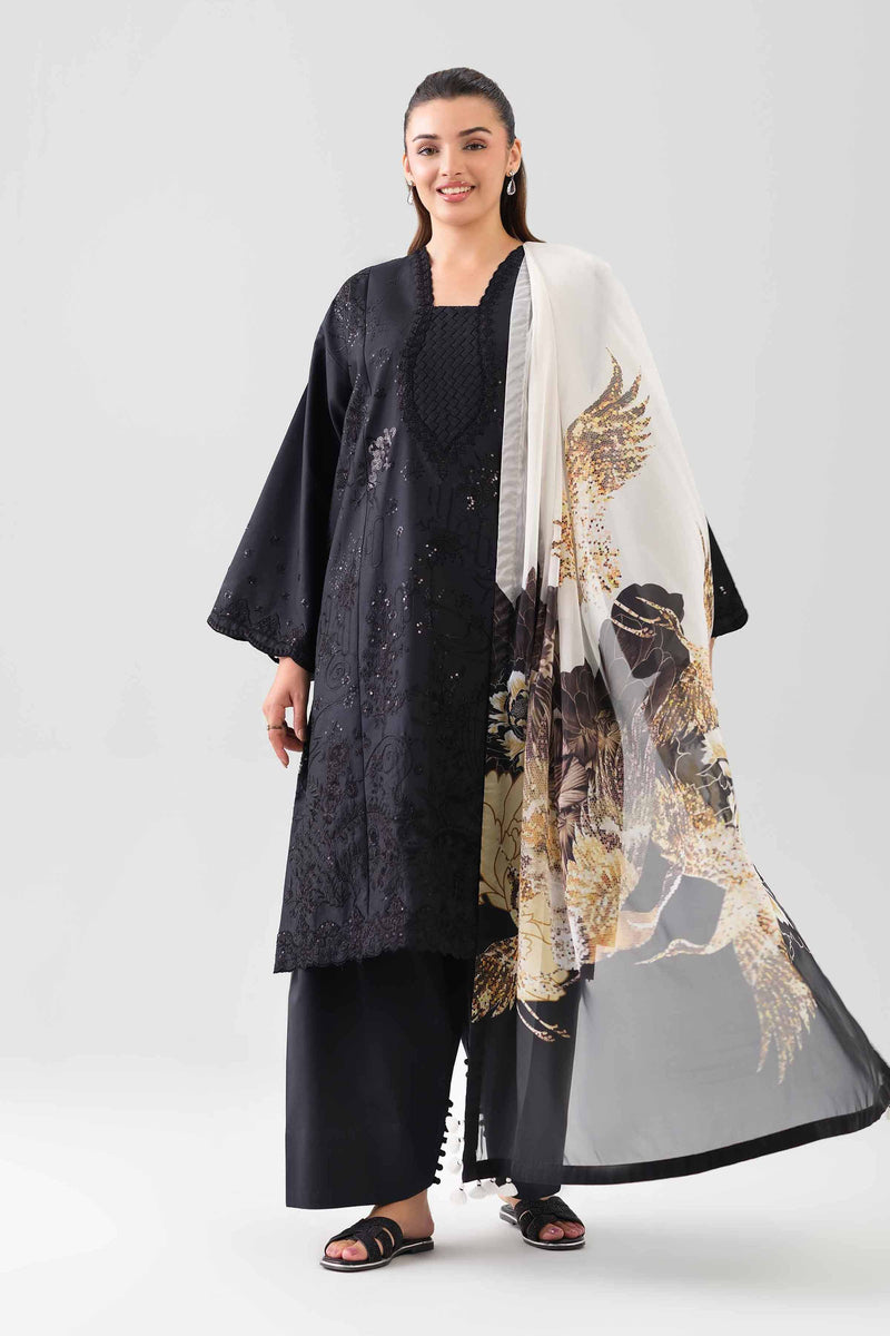 3 Piece - Digital Printed Embroidered Suit - 42601075