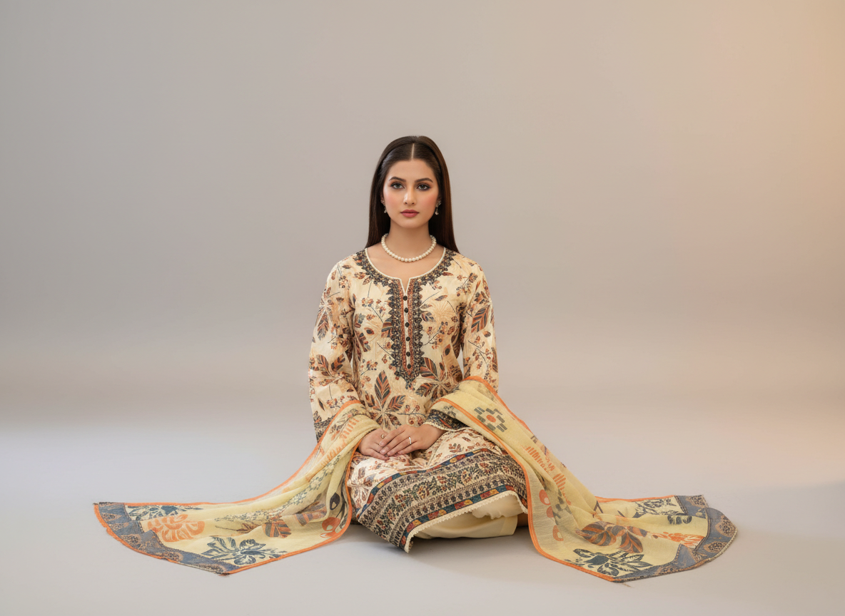 Soni Luxury Lawn 03 – Ensemble brodé 3 pièces pour femme