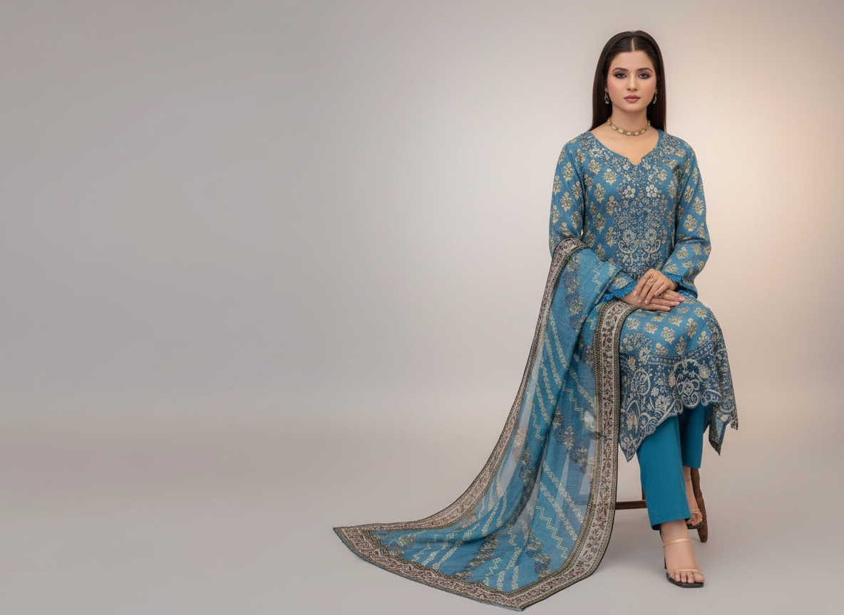 Soni Luxury Lawn 02 – Ensemble brodé 3 pièces pour femme
