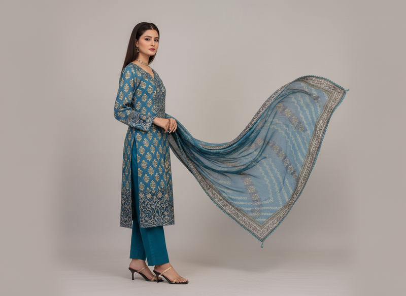 Soni Luxury Lawn 02 – Ensemble brodé 3 pièces pour femme