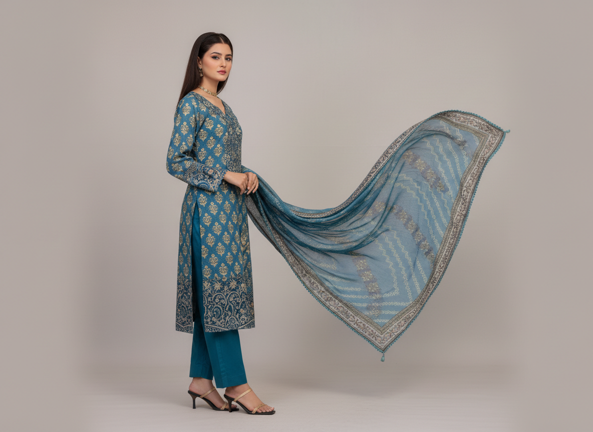 Soni Luxury Lawn 02 – Ensemble brodé 3 pièces pour femme
