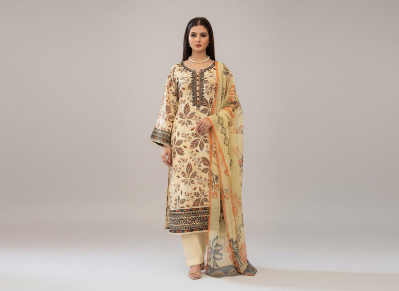 Soni Luxury Lawn 03 – Ensemble brodé 3 pièces pour femme