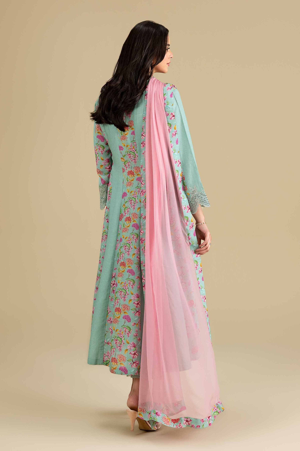 3 Piece - Printed Embroidered Suit - KFE26-177
