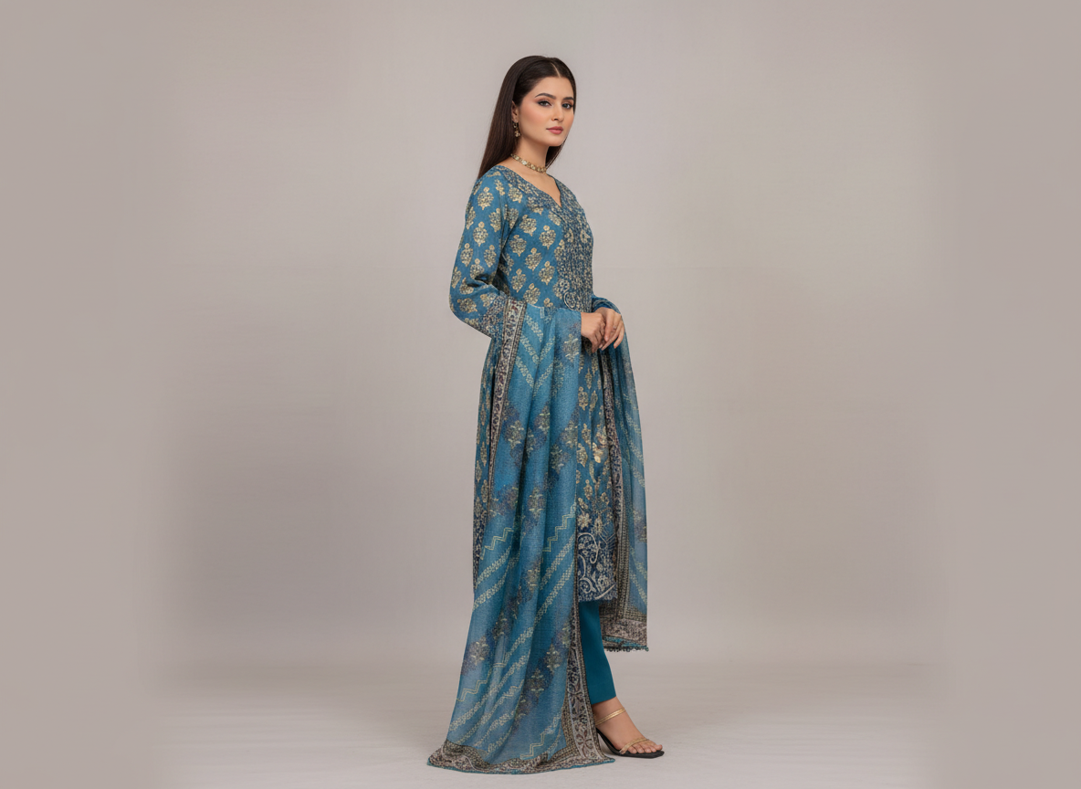 Soni Luxury Lawn 02 – Ensemble brodé 3 pièces pour femme