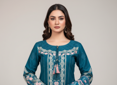 original khaddar soni embroidered 3 piece suit for women