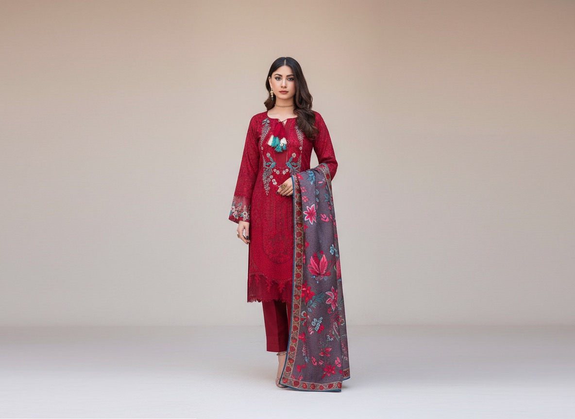 original khaddar soni embroidered 3 piece suit original khaddar soni embroidered 3 piece suit