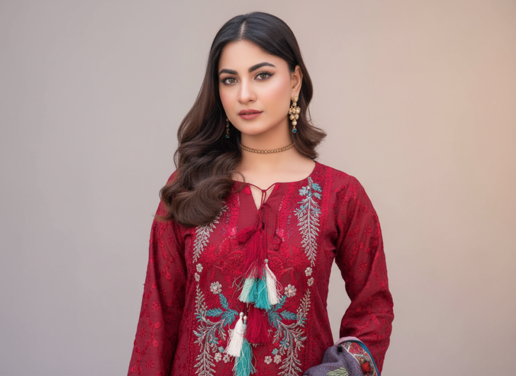 original khaddar soni embroidered 3 piece suit