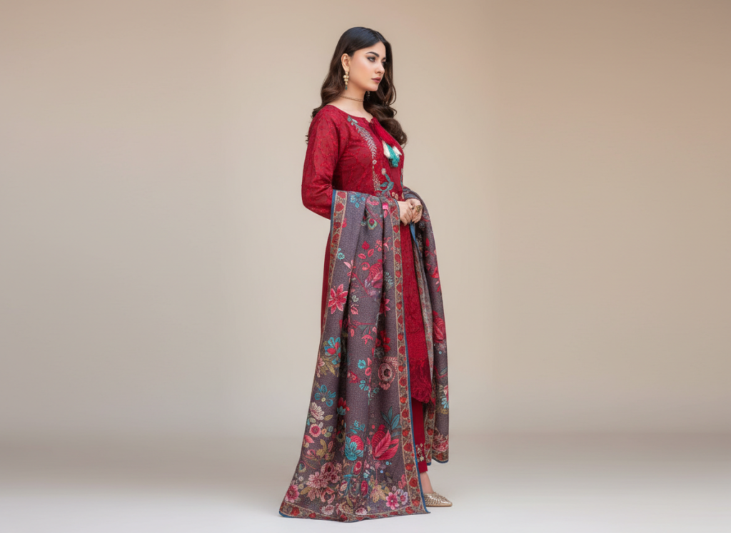 original khaddar soni embroidered 3 piece suit