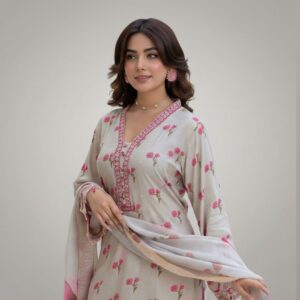 Home haya noor embroidered slub linen stitched 3 piece suit 06 winter collection