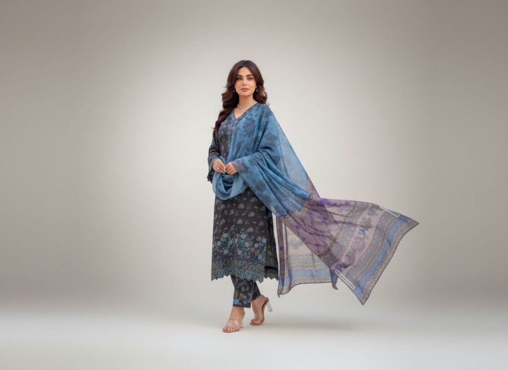 haya noor embroidered slub linen stitched 3 piece suit 01 winter collection