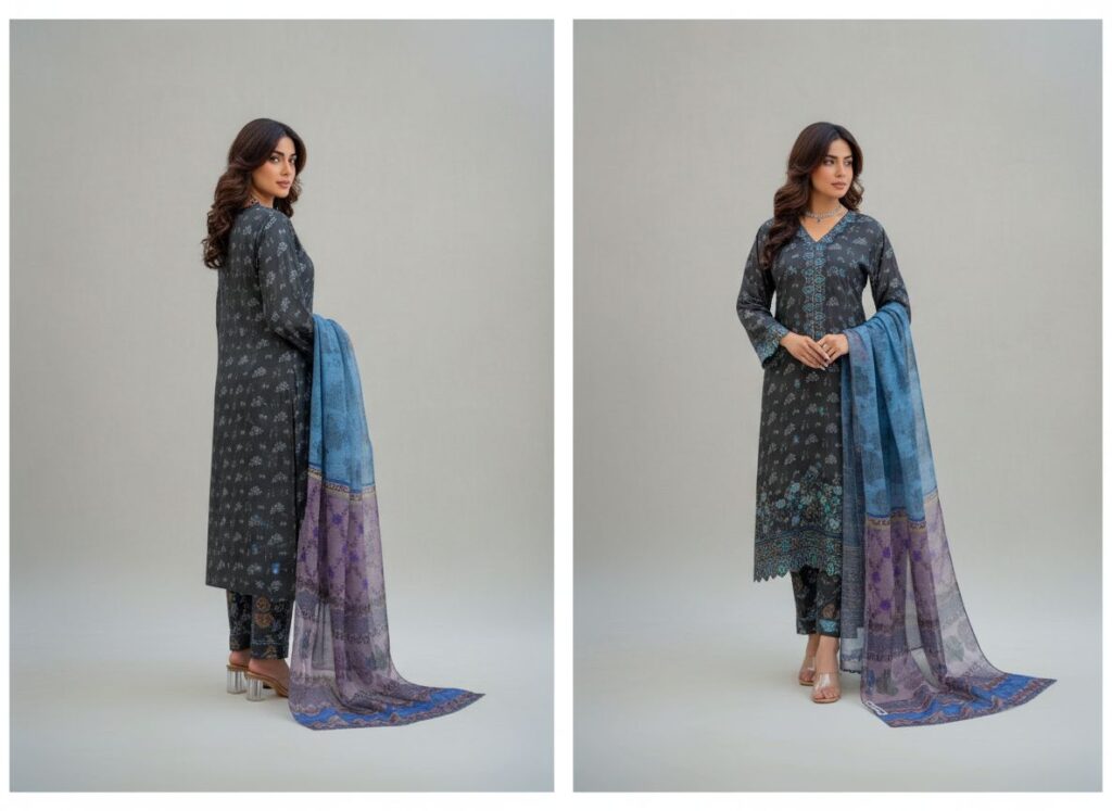 haya noor embroidered slub linen stitched 3 piece suit 01 winter collection