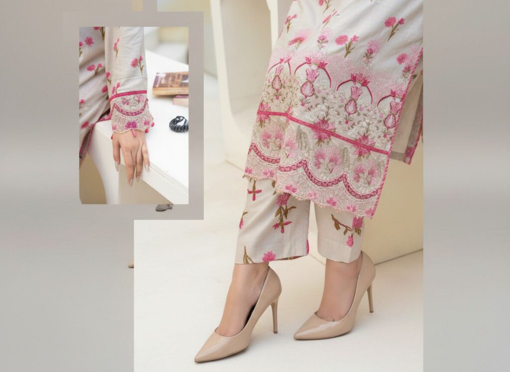 haya noor embroidered slub linen stitched 3 piece suit 06 winter collection