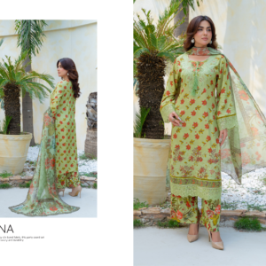 Haya Noor Embroidered Slub Linen stitched 3 Piece Suit -Winter Collection