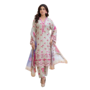 Home Haya Noor Embroidered Slub Linen stitched 3 Piece Suit - 06-Winter Collection