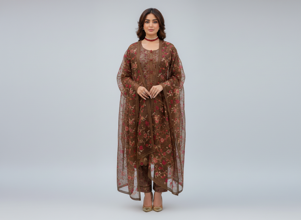 front view with dupatta