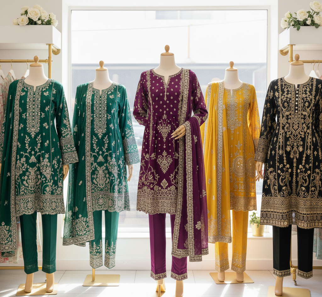 Eid Dresses in France | Ready Made Pakistani Suits 