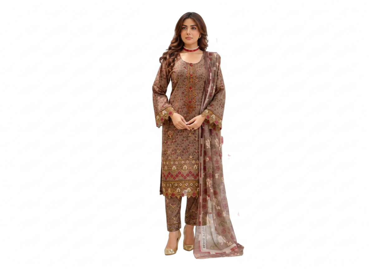 haya noor embroidered slub linen stitched 3 piece suit 03 winter collection haya noor embroidered slub linen stitched 3 piece suit 03 winter collection