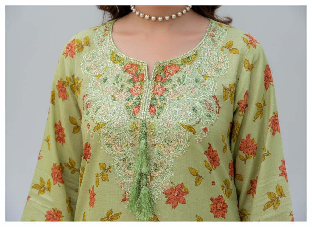 haya noor embroidered slub linen stitched 3 piece suit 05 winter collection