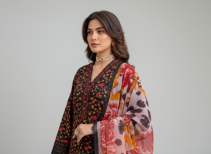 haya noor embroidered slub linen stitched 3 piece suit 04 winter collection