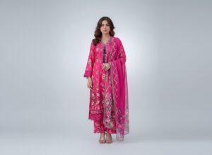Haya Noor Embroidered Slub Linen stitched 3 Piece Suit -02