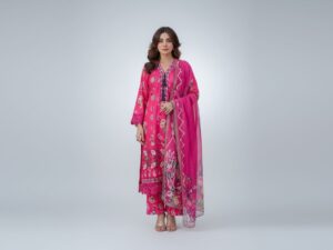 Haya Noor Embroidered Slub Linen stitched 3 Piece Suit -02