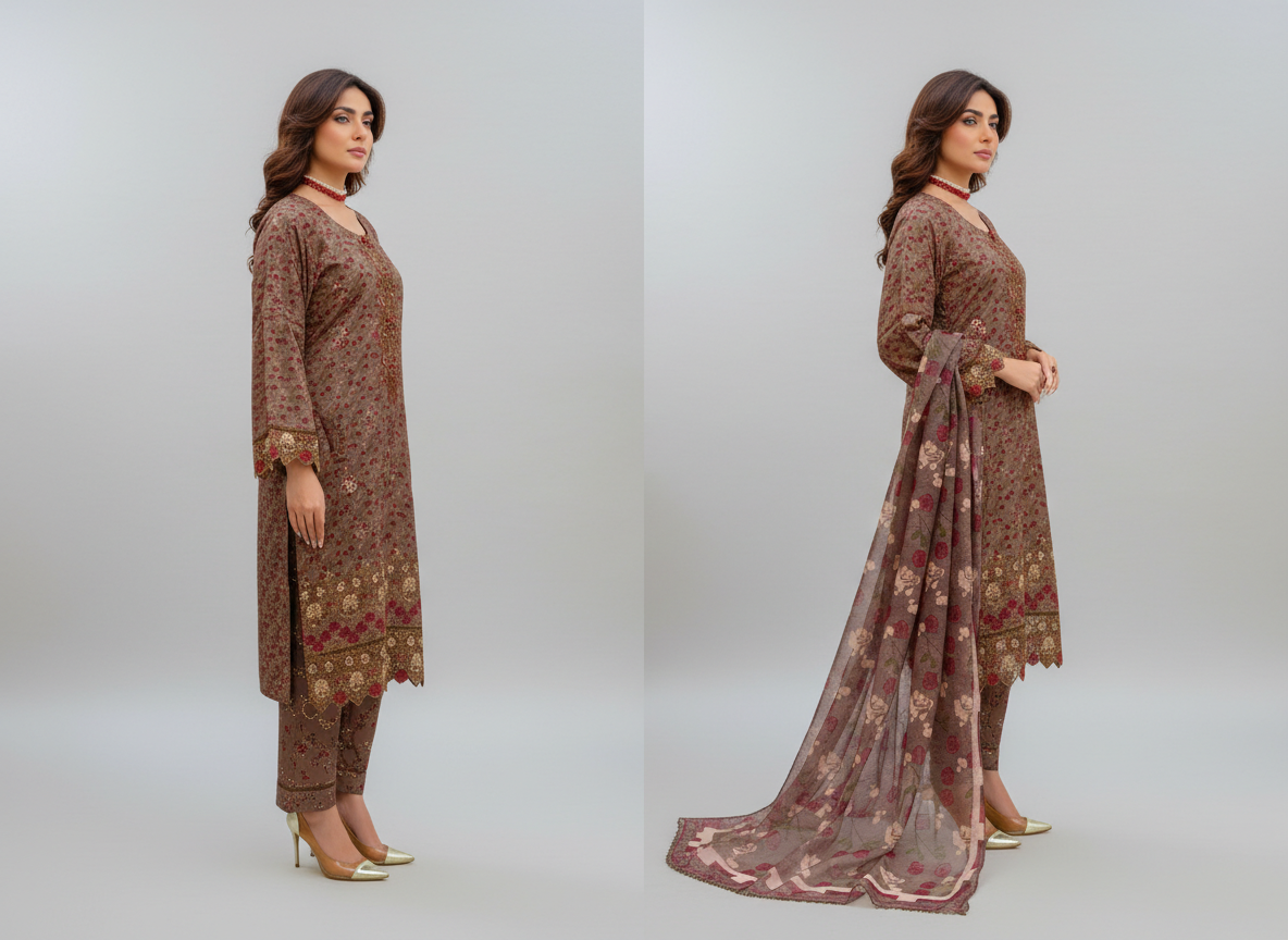 haya noor embroidered slub linen stitched 3 piece suit 03 winter collection