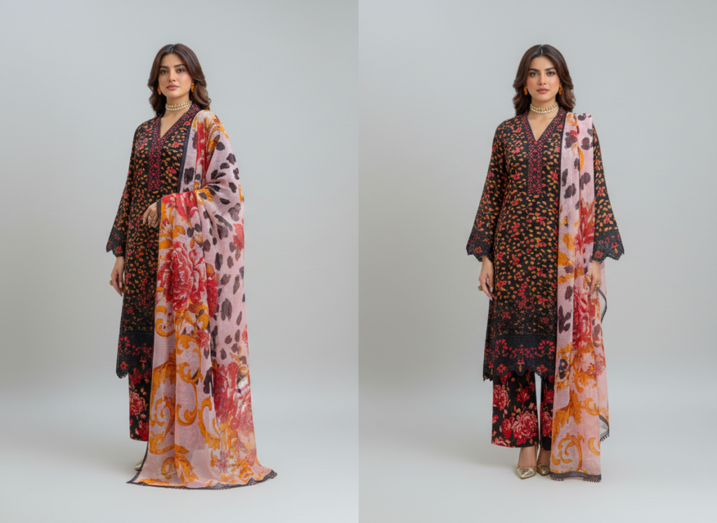 haya noor embroidered slub linen stitched 3 piece suit 04 winter collection