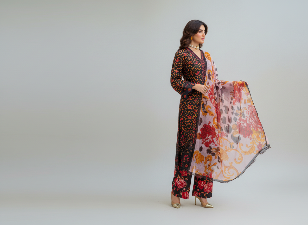 haya noor embroidered slub linen stitched 3 piece suit 04 winter collection